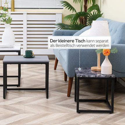 Moderní konferenční stolek s kovovou podnoží, MDF, tři barvy
