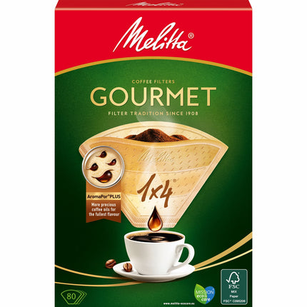 Kávové filtry Gourmet 1X4 nebělené 80 ks X8dfp