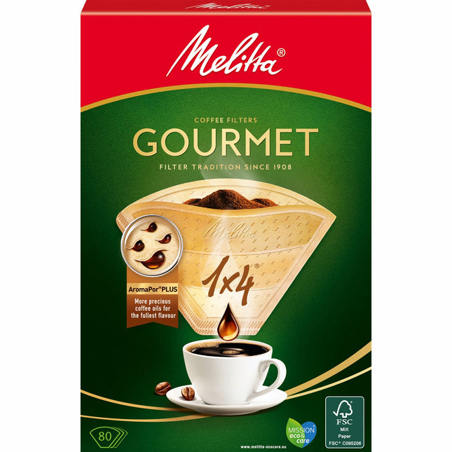 Kávové filtry Gourmet 1X4 nebělené 80 ks X8dfp