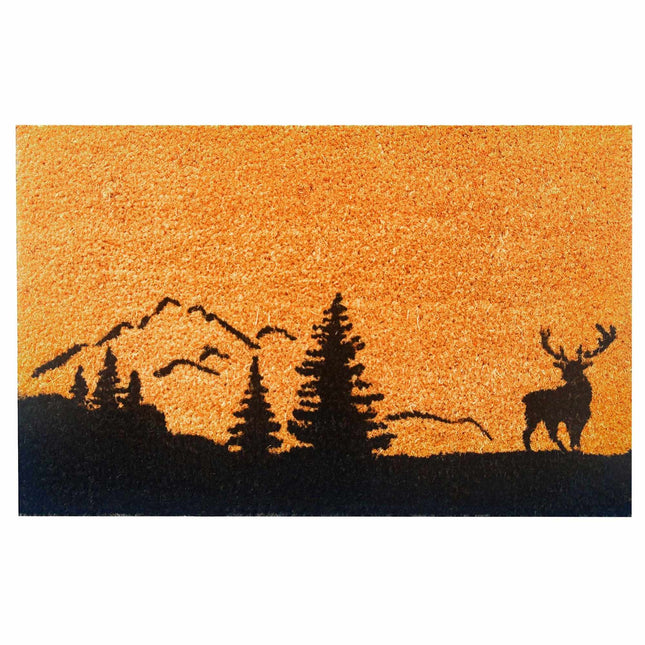 Coir Doormat, 60x40 cm, Decorative Design
