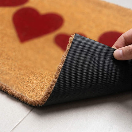 Coir Doormat, 60x40 cm, Dirt-Trapping, Decorative Design