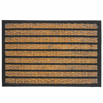 Rohožka z kokosového vlákna a PVC, 60x40 cm, přírodní a černá
