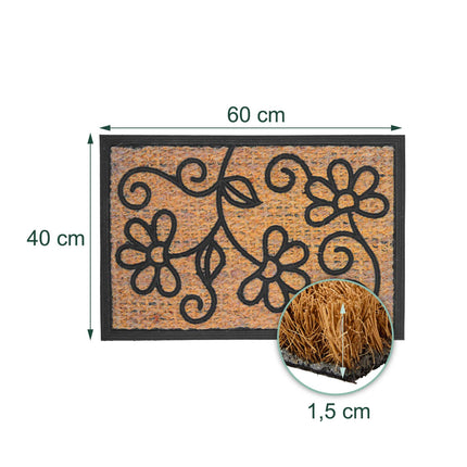 Rohožka z kokosového vlákna a PVC, 60x40 cm, protiskluzová, dovnitř i ven