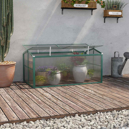 Aluminum cold frame Mini greenhouse, adjustable roof, UV protected