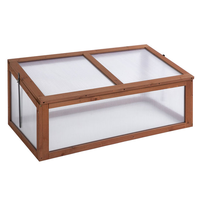 Mini dřevěné pařeniště - zahradní skleník s UV ochranou