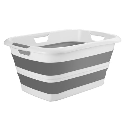 Collapsible Dog Bath Tub With Drain, 34 L, Gray White
