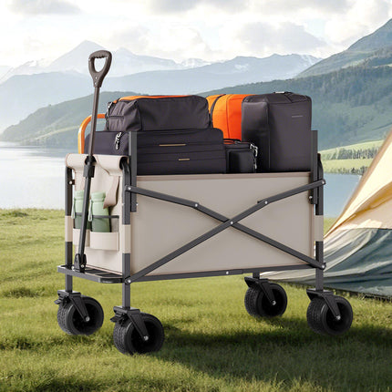 Collapsible Folding Wagon, 550 lb, 2-in-1 Bench Cart