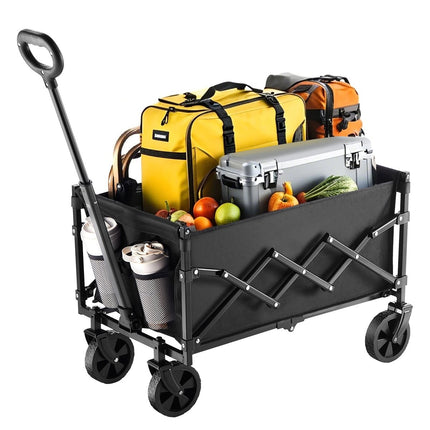Collapsible Folding Wagon Cart, 120L, 225 lb, Black