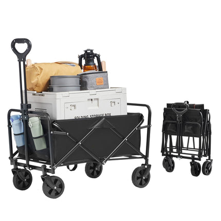 Collapsible Folding Wagon Cart, 220 lb, All-Terrain Wheels
