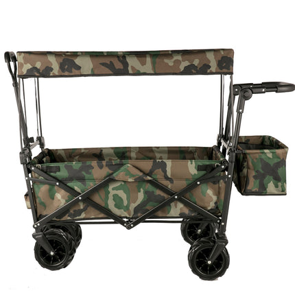 Collapsible Wagon Cart, Removable Canopy, 220 lb, All-Terrain Wheels