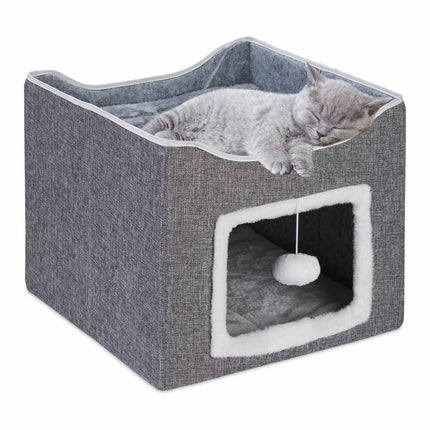 Collapsible cat pit in grey
