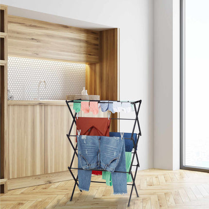 Collapsible clothes hanger with 50 clips