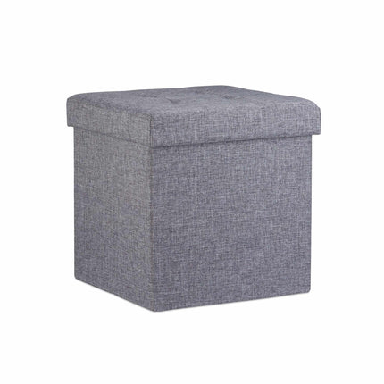 Klappbarer Hocker mit Stauraum aus Leinenstoff