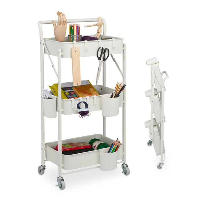 Opvouwbare trolley met 3 planken