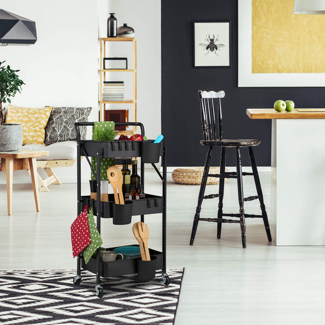 Opvouwbare trolley met 3 planken