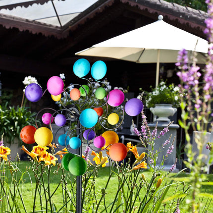Colorful Garden Wind Spinner with Sturdy Iron Spike