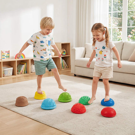 Colorful PVC Balancing Stones for Kids – Set of 8