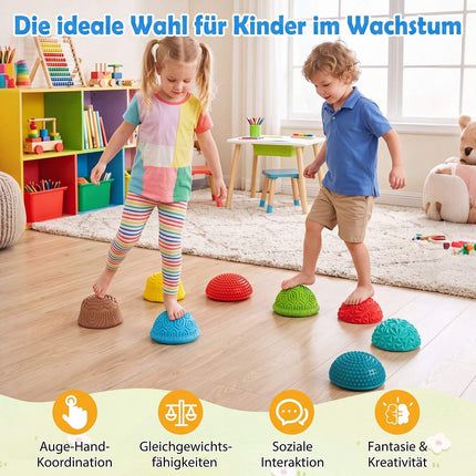 Colorful PVC Balancing Stones for Kids – Set of 8