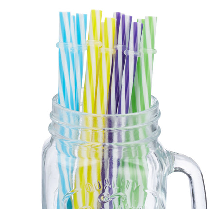 Colorful drinking glasses with lids - 12 pcs