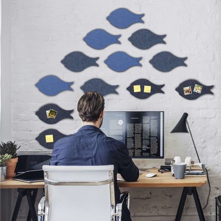 Colorful pin board made of felt - fish - 12 pcs