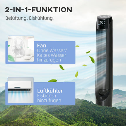 2v1 sloupový ventilátor a ochlazovač vzduchu, 4 režimy, dálkové ovládání