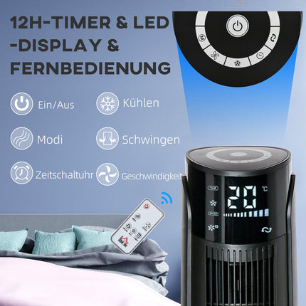 2v1 sloupový ventilátor a ochlazovač vzduchu, 4 režimy, dálkové ovládání