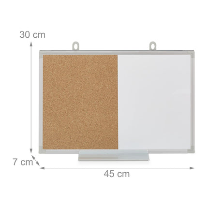 Kombination aus Pinnwand und Magnettafel