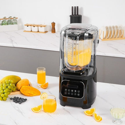 Commercial Blender With Shield, 68 Oz, 9-Speed, Black