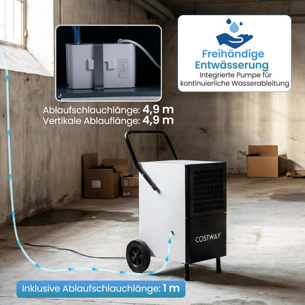 Commercial Dehumidifier 60 L/Day, Pump, 200 m²