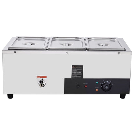 Commercial Electric Bain Marie Warmer, 3 x 8 Qt Pans