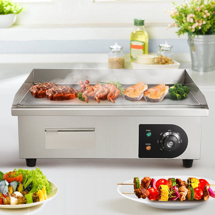 Commercial Electric Countertop Griddle, 3000W 21x12 in