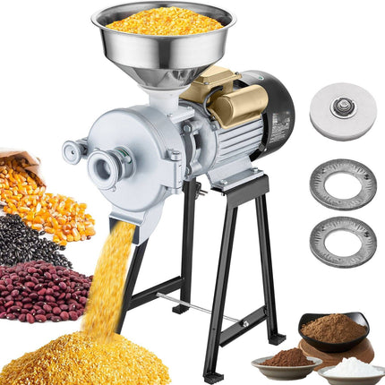Commercial Electric Grain Mill 3000W, Wet Dry, Adjustable