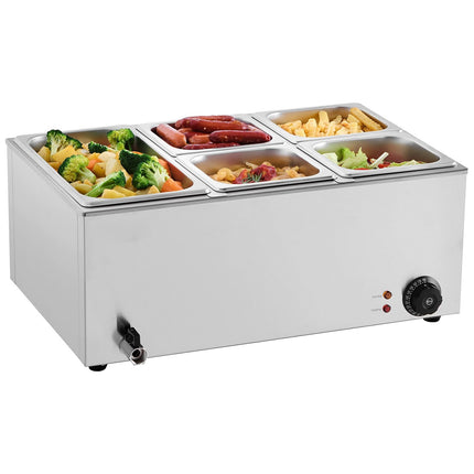 Commercial Food Warmer, 5-Pan Electric Steam Table, 1200W