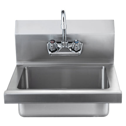 Commercial Hand Sink With Faucet, Wall-Mount, 17 x 12.8 In