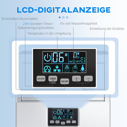 Profesionální výrobník ledu, 30 kg/24h, samočisticí nerezová ocel