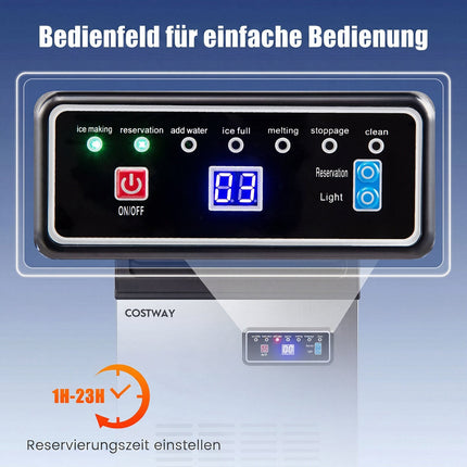 Commercial Ice Cube Machine, 41kg/Day, Black & Silver