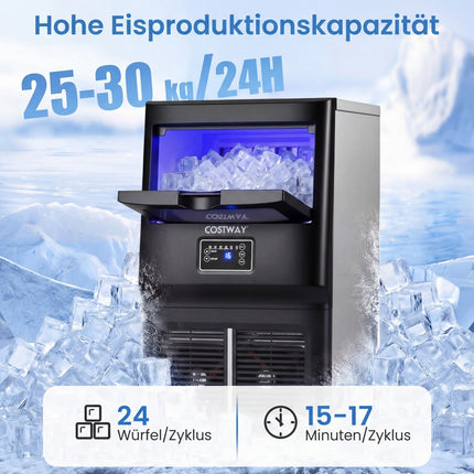 Commercial Ice Maker, 25-30 kg/Day, Stainless Steel
