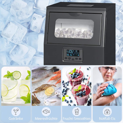 Commercial Ice Maker, 30kg/Day, 4kg Storage, Self-Cleaning