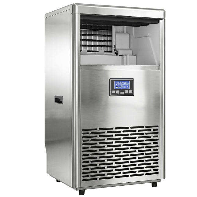 Profesionální výrobník ledu, 45kg/den, nerezová ocel, LCD panel
