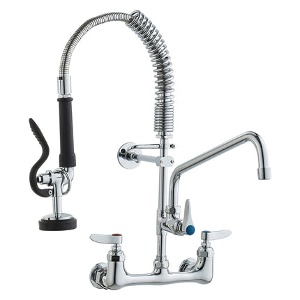 Commercial Pre-Rinse Faucet Sprayer, Wall Mount, 12in Spout