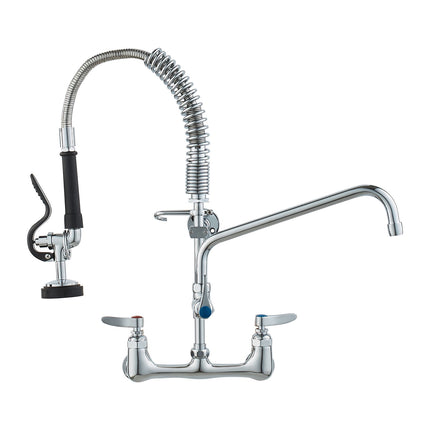 Commercial Pre-Rinse Faucet Sprayer, Wall Mount, 12in Spout