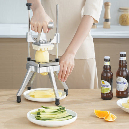 Commercial Vegetable Chopper, 4-Blade French Fry Cutter With Tray