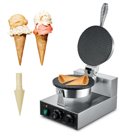 Commercial Waffle Cone Maker 1230W, Temp Timer Control