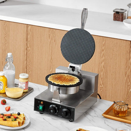 Commercial Waffle Cone Maker 1230W, Temp Timer Control