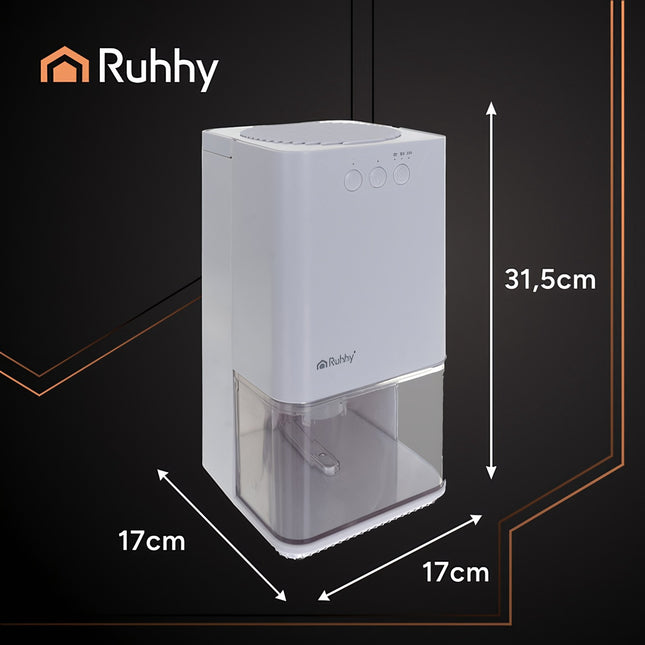 Kompaktní odvlhčovač, 1400ml, tichý, úsporný, bílý