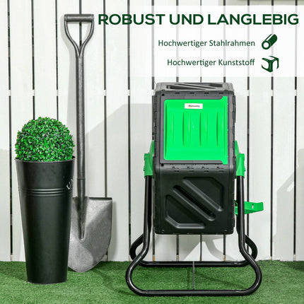 Otočný plastový kompostér 65 l – odolný počasí, s ventilací