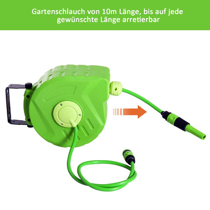 Automatický naviják vzduchové hadice, 11M, otočný o 180°, zelená