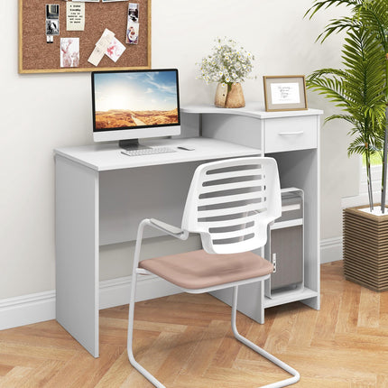 Počítačový stůl s nastavitelnou policí, zásuvkou a průchodkou na kabely