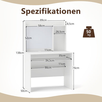 Computer Desk with Magnetic Pinboard Home Office Desk Modern PC Table White