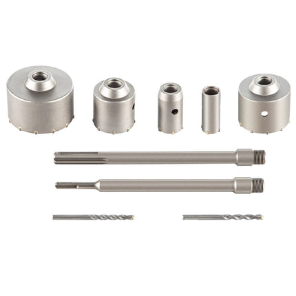 Concrete Hole Saw Kit, 30-100mm, SDS Plus-Max, 300mm Rod